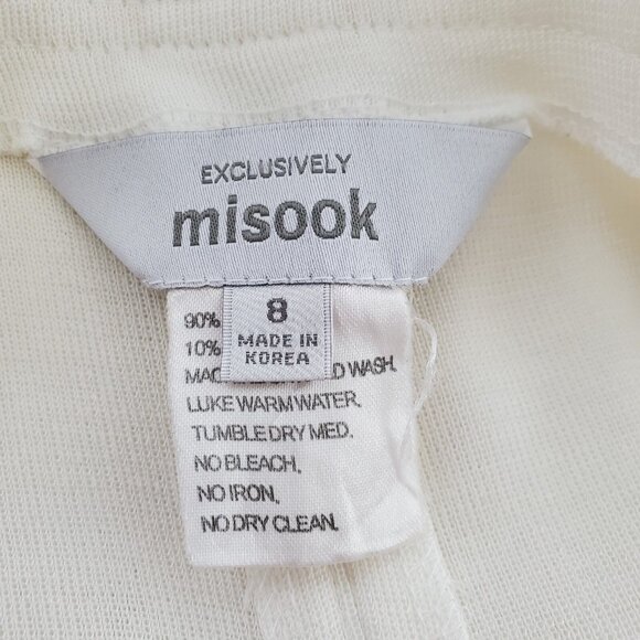 Exclusively Misook Womens Ivory Straight Leg Trousers Size 8 Career Old Money - Picture 4 of 9